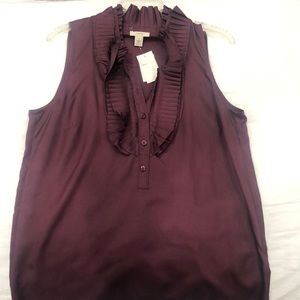 NWT JCrew Maroon Sleeveless Blouse Size 10